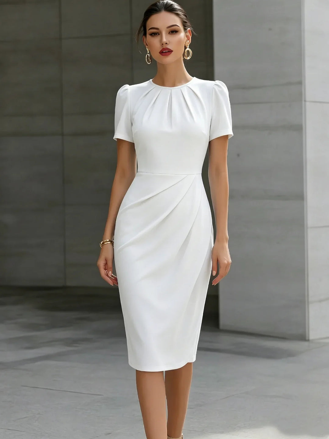 Veronica Waist Cinched Midi Dress