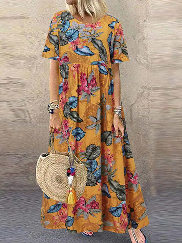 Solviae Vintage Floral Maxi Dress