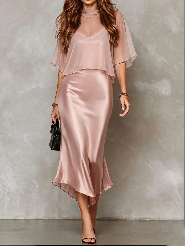 Romina Satin Midi Dress Set