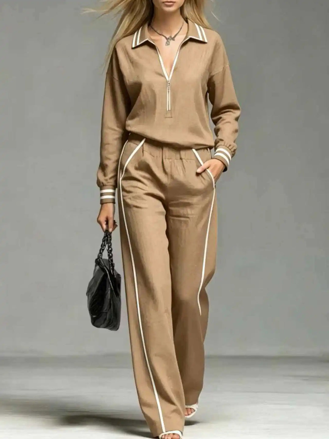 Marisol Half Zip Two Piece Set