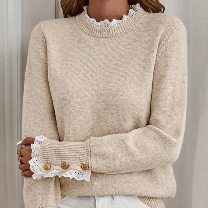 Marisette Lace Trim Pullover