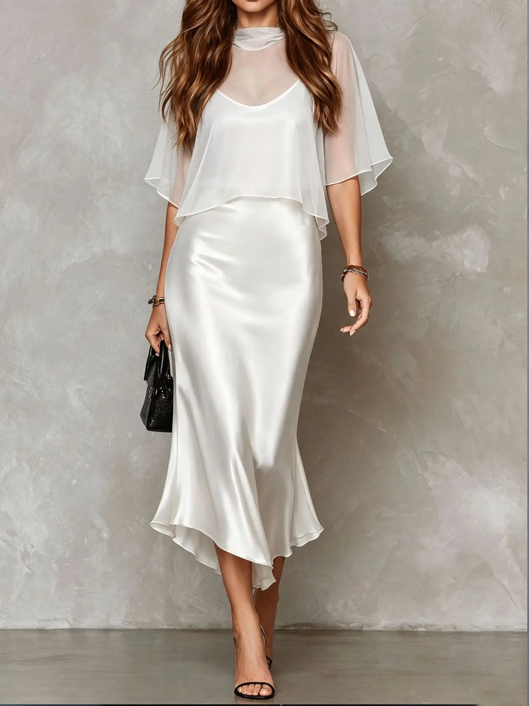 Romina Satin Midi Dress Set