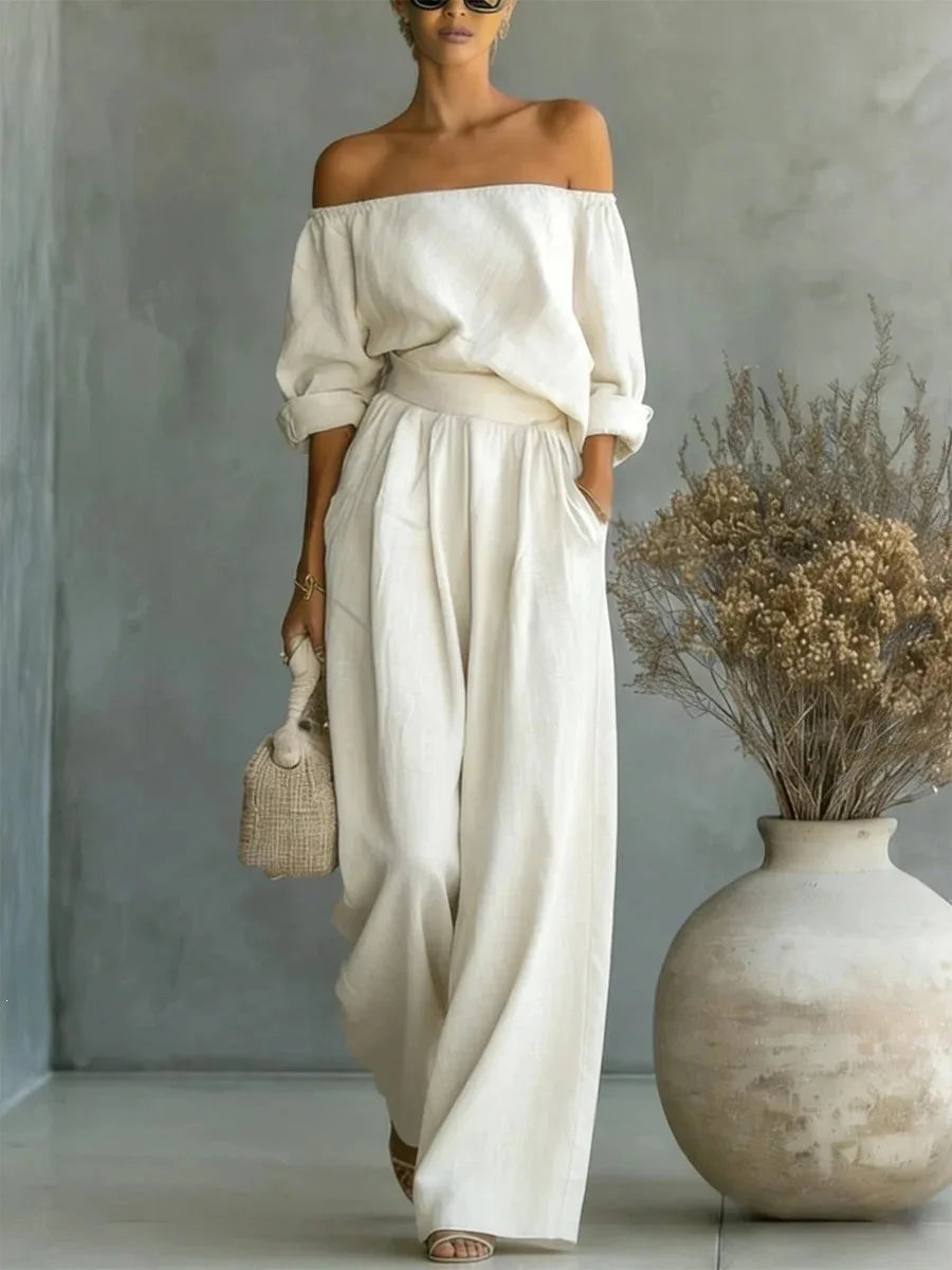 Eloise Off Shoulder Trouser Set