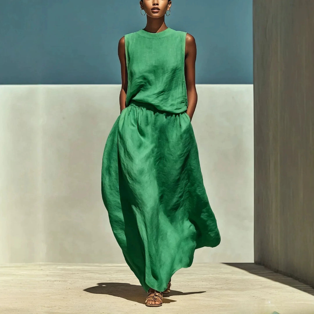 Monique Elegant Top and Maxi Skirt Set