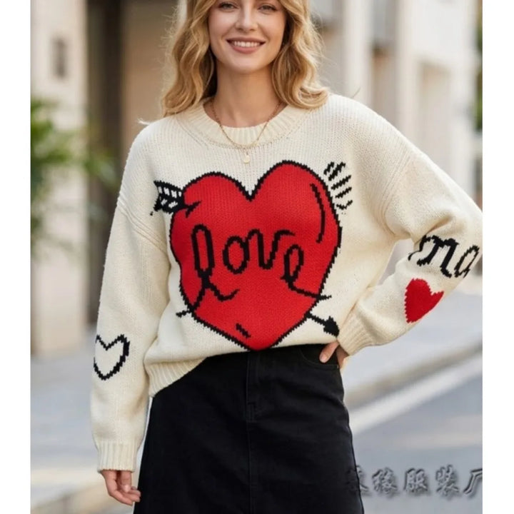 Amoure Heart Knit Sweater