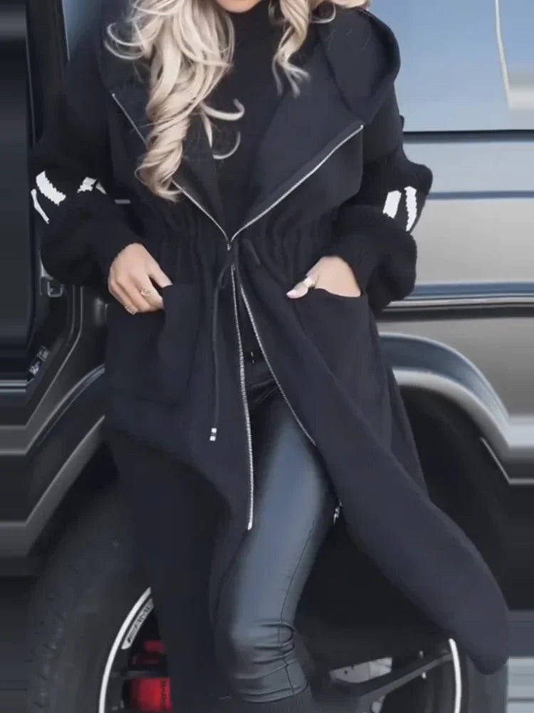 Marielle Drawstring Waist Maxi Coat