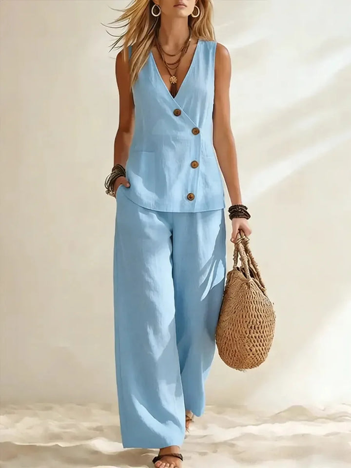 Mireza Button Vest Co-Ord Set