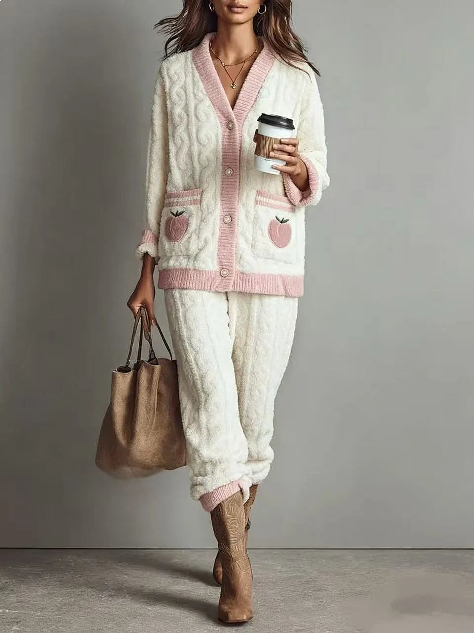 Odette Cable Knit Pajama Set