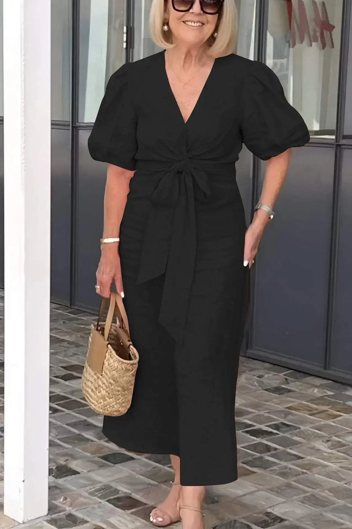 Claire Relaxed Tie Waist Midi Dress