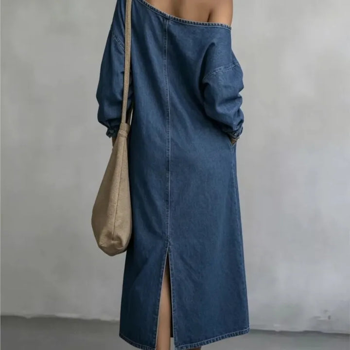 Delphine Off Shoulder Denim Dress