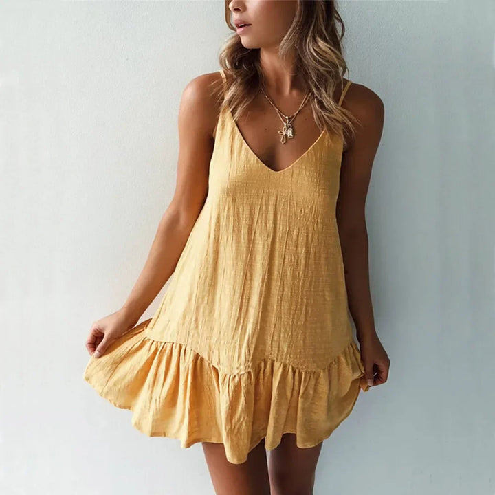 Shiloh Linen Ruffle Dress