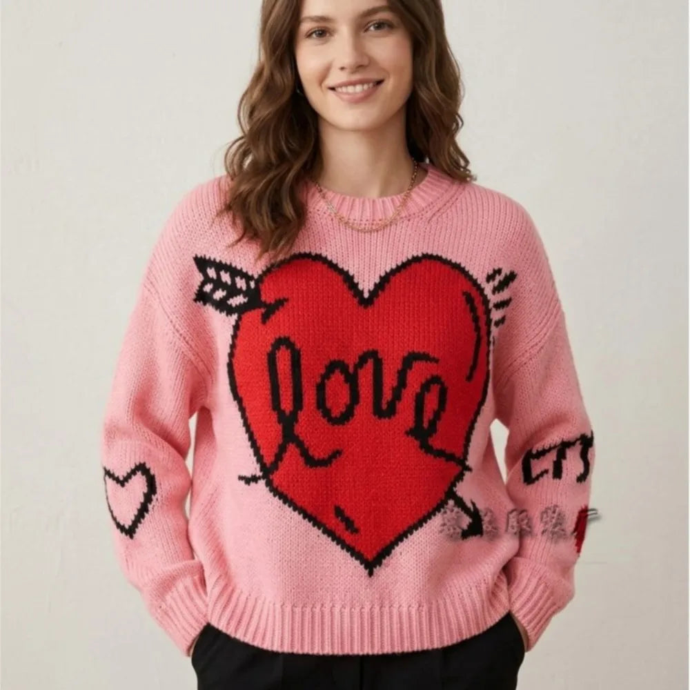 Amoure Heart Knit Sweater