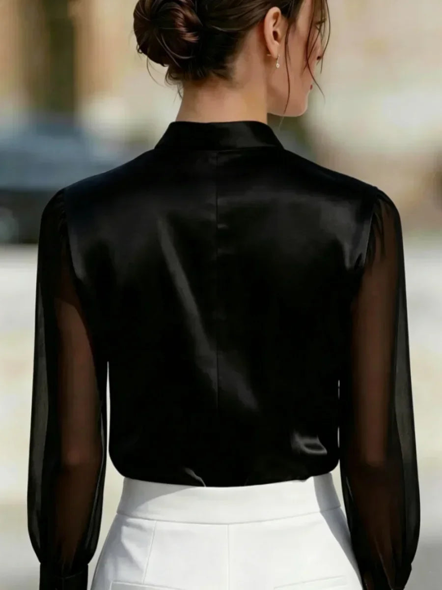 Sienna Satin Sheer Blouse