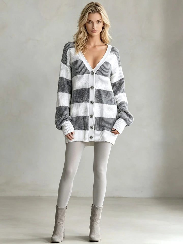 Margaux Striped Knit Cardigan