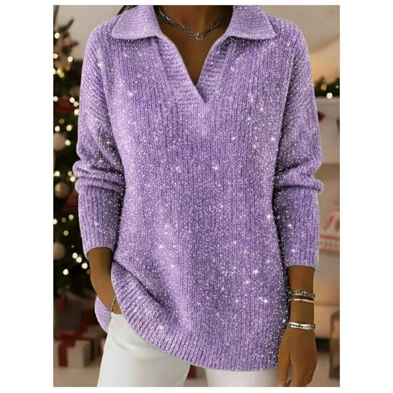 Wren Split Neck Sequin Sweater