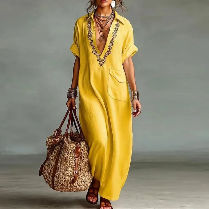 Marlene V Neck Kaftan Dress