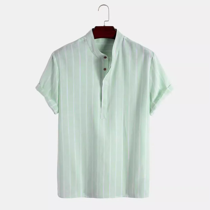 Mario Relaxed Striped Linen Top