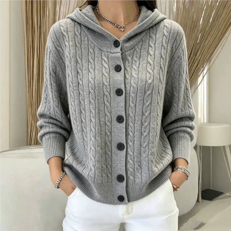 Anneka Cable Knit Button Cardigan