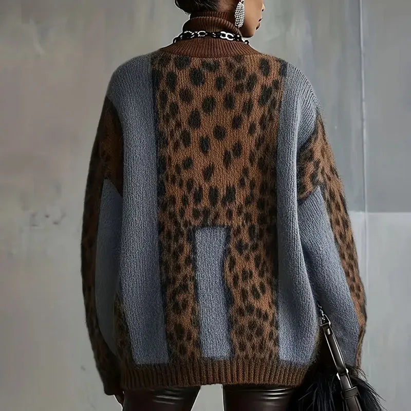 Cersei Cozy Leopard Knit Sweater