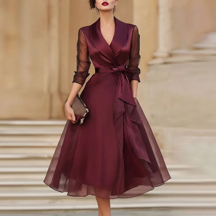 Fiona Chiffon Tie Waist Midi Dress