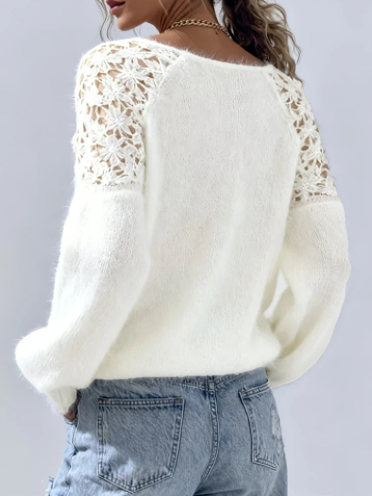 Aveline Open Knit Lace Sweater