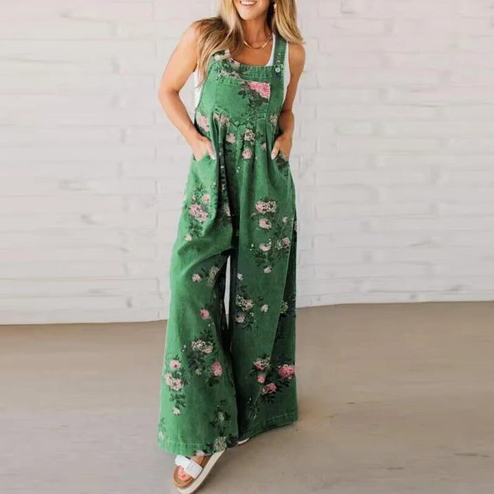Luciana Elegant Floral Wide Leg Jumpsuit