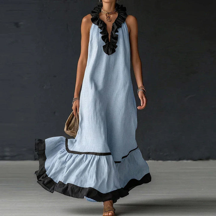 Amoura Ruffle Trim Maxi Dress