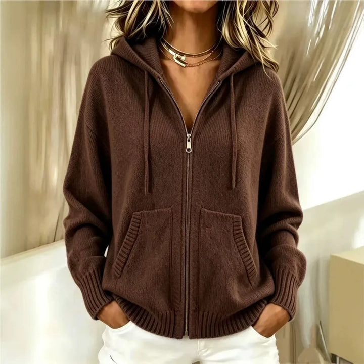 Winslet Zip Front Knit Hoodie
