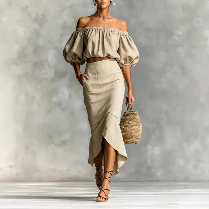 Solara Off Shoulder Skirt Set
