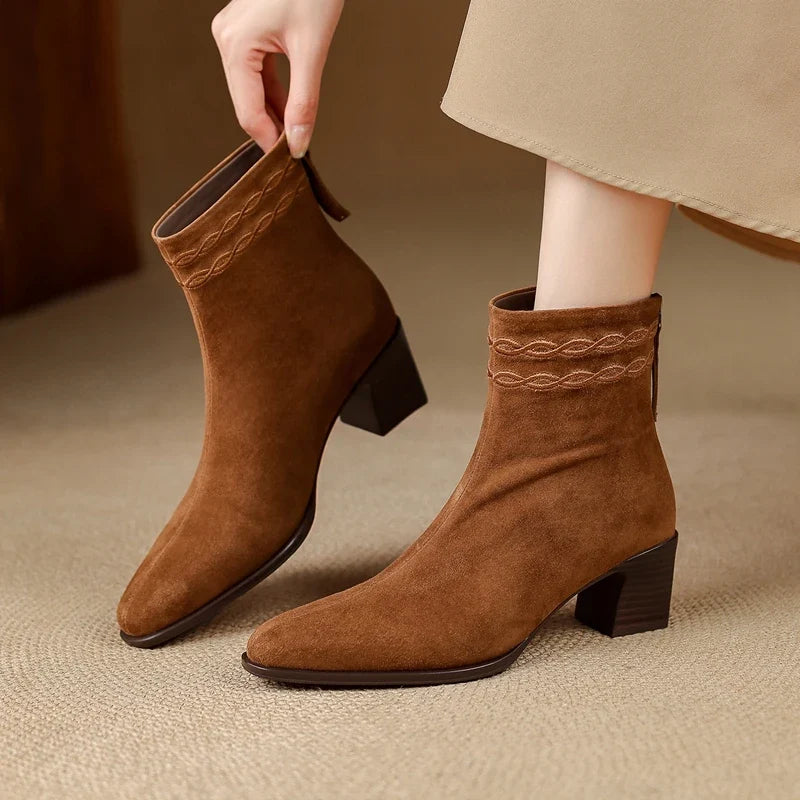 Adeline Square Toe Ankle Boots