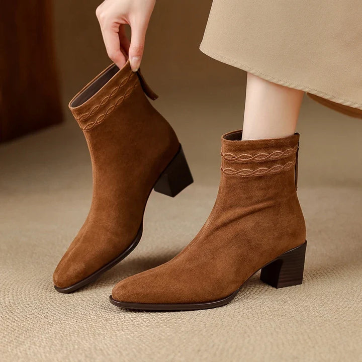 Adeline Square Toe Ankle Boots