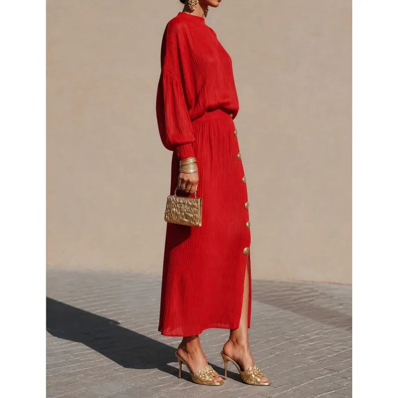 Cordelia Balloon Sleeve Sweater Dress