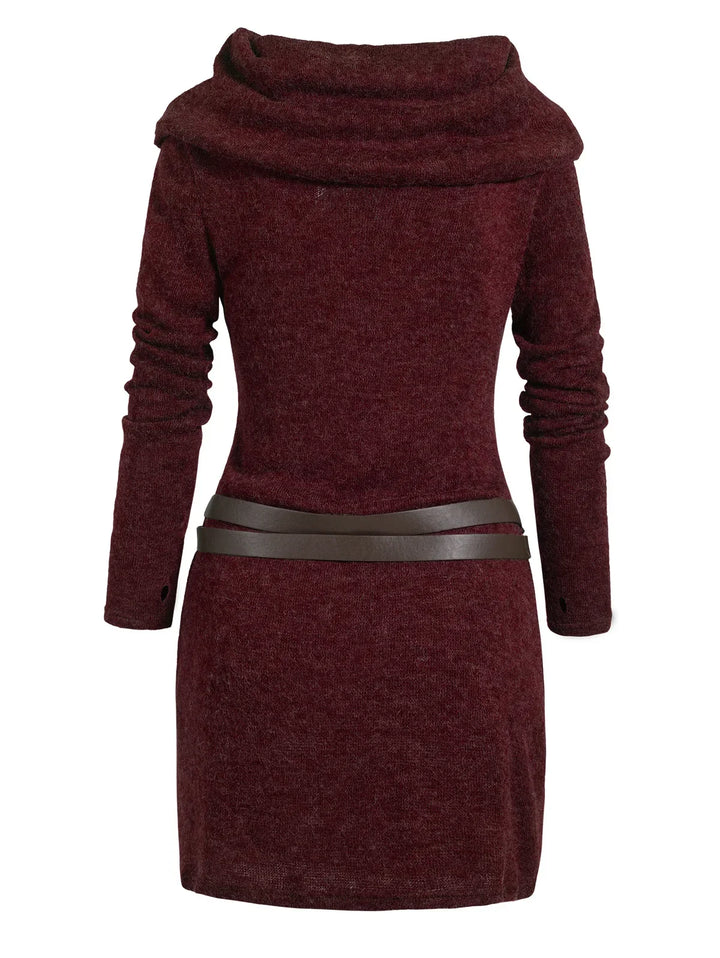 Marielys Cowl Neck Sweater Dress