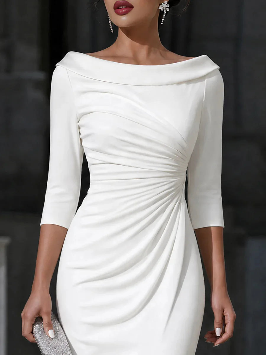 Rosette Ruched Sheath Dress
