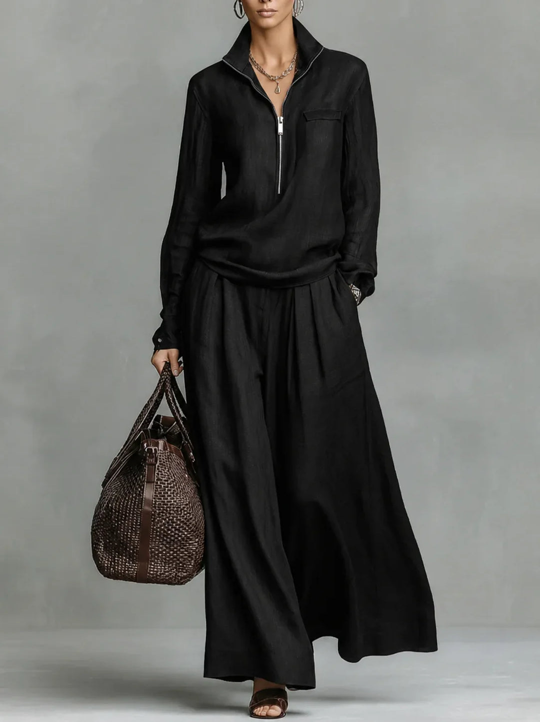 Meliora Relaxed Wide Leg Pant Set