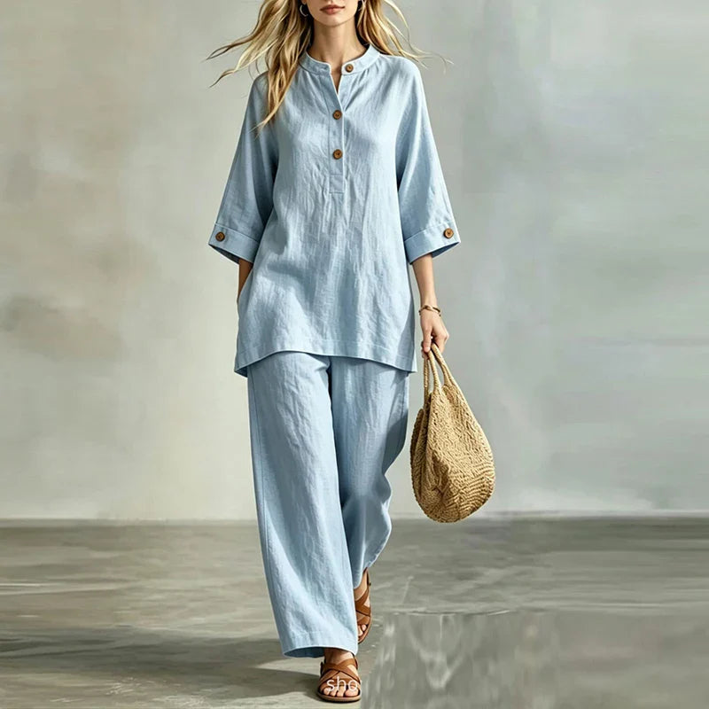 Carley Casual Linen Matching Set