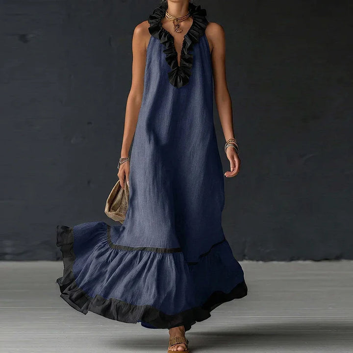 Amoura Ruffle Trim Maxi Dress