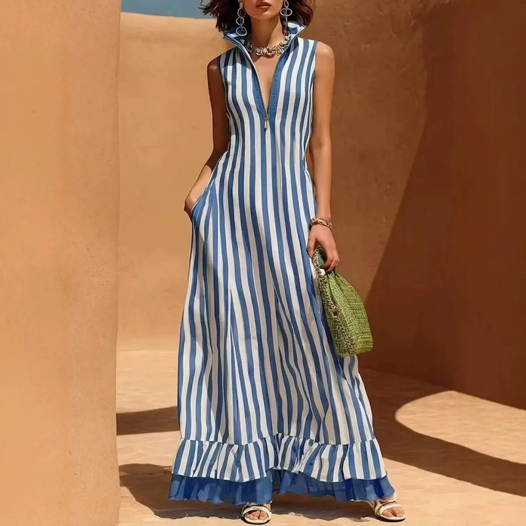 Celestia Striped Maxi Dress