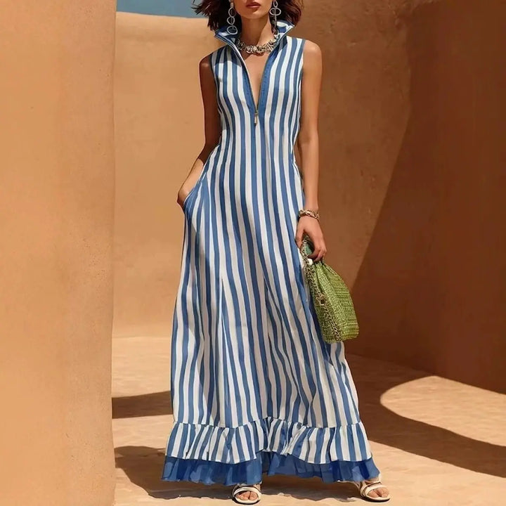 Celestia Striped Maxi Dress