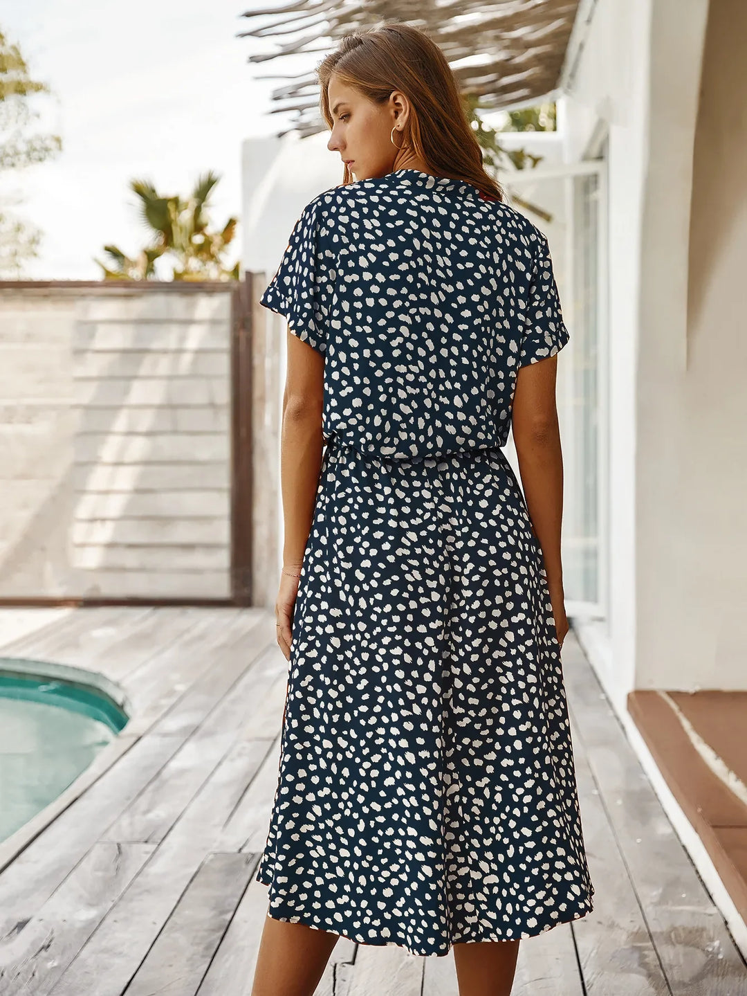 Inessa Printed Midi Shirt Dress