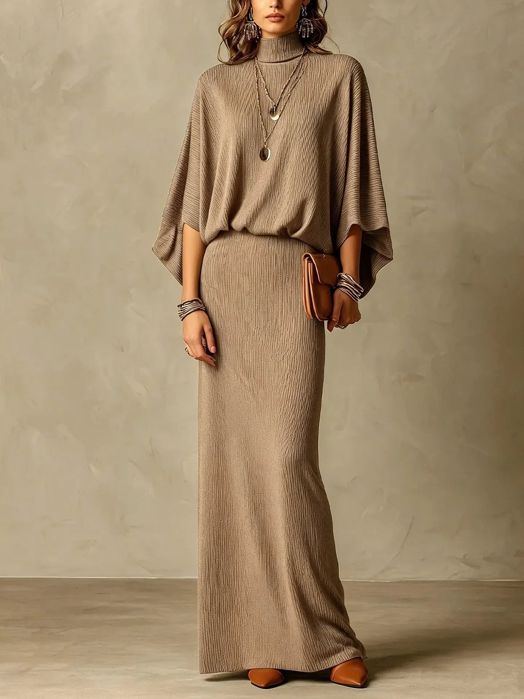 Wilhelmina Ribbed Knit Skirt Set