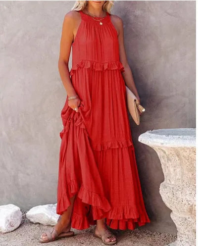 Felicia Ruffle Trim Maxi Dress