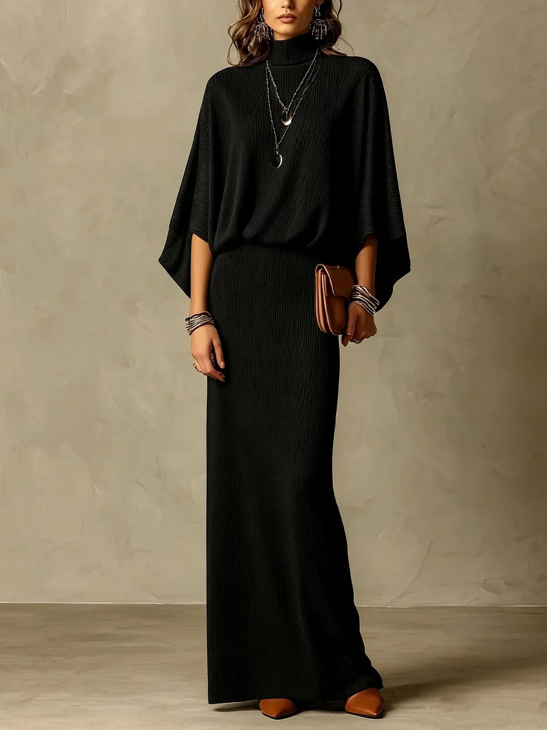 Wilhelmina Ribbed Knit Skirt Set