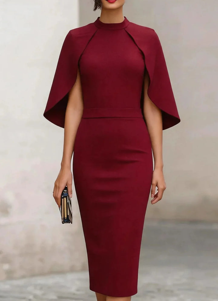Georgia Cape Sleeve Semi Formal Dress