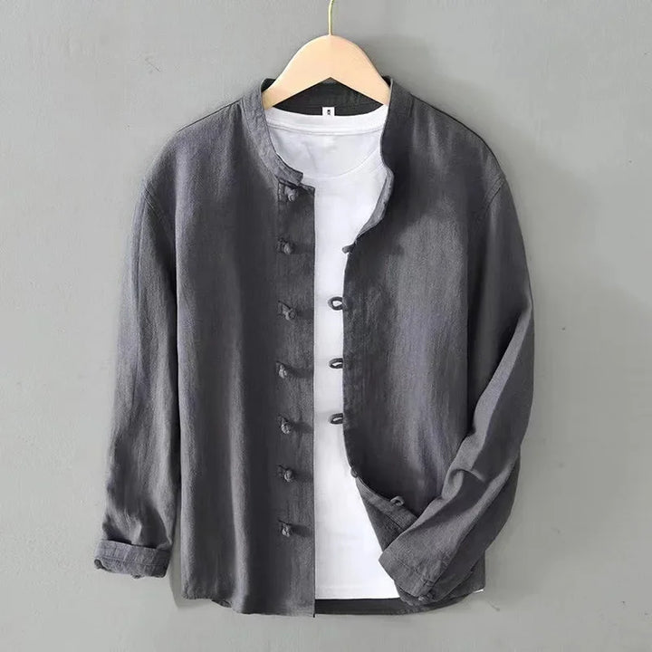 Lucas Henley Long Sleeve Linen Shirt