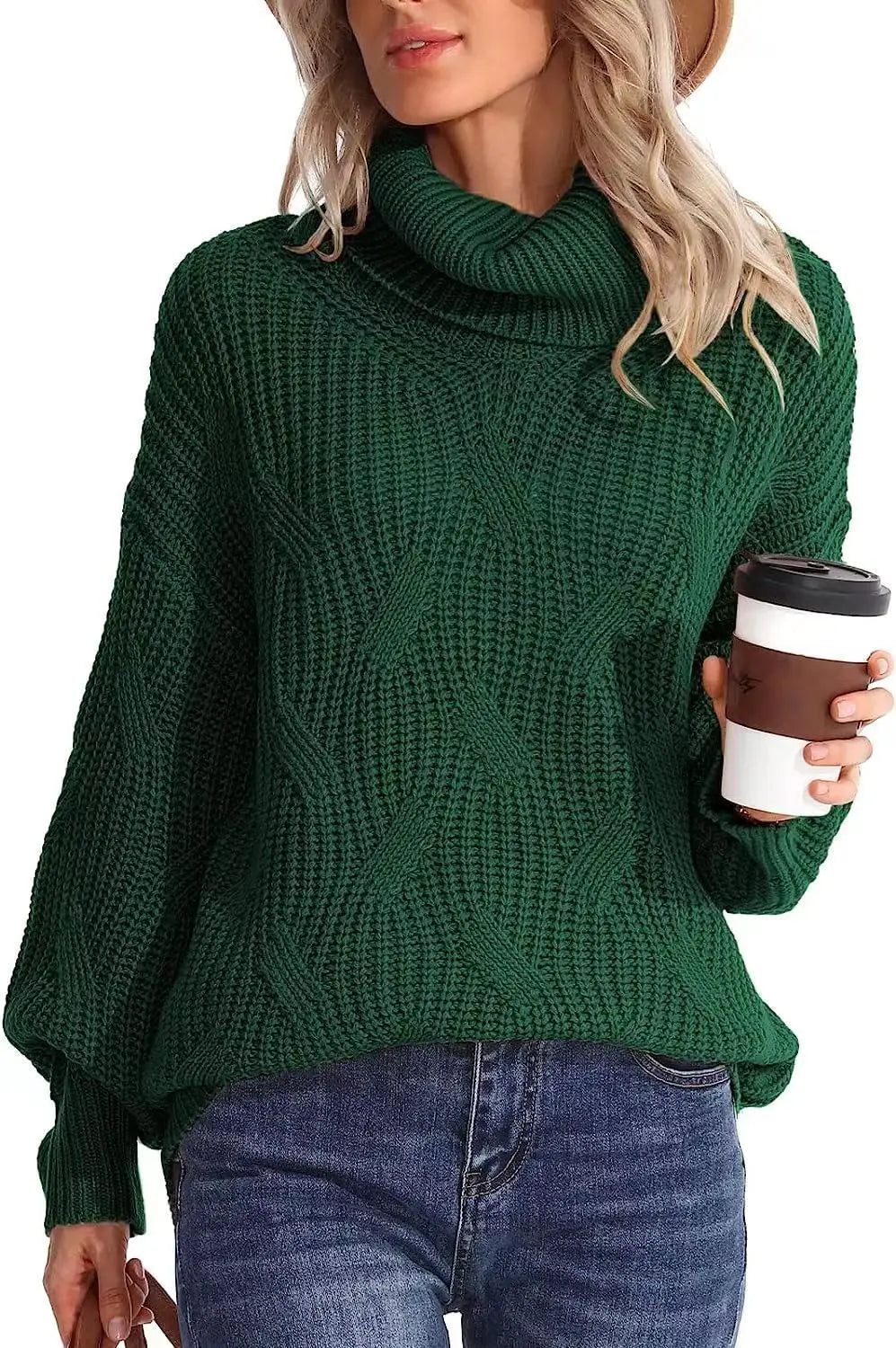 Elowen Cable Knit Turtleneck Sweater