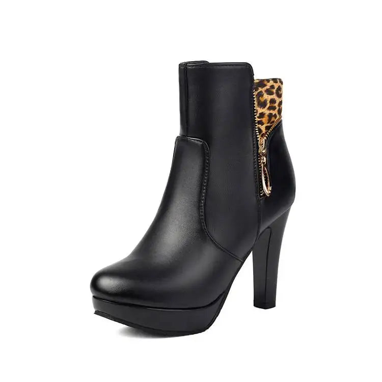 Marisole Leopard Panel Ankle Boots