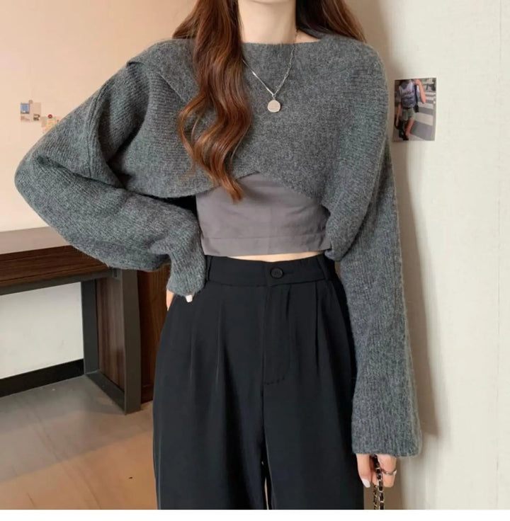 Genevra Crisscross Crop Sweater