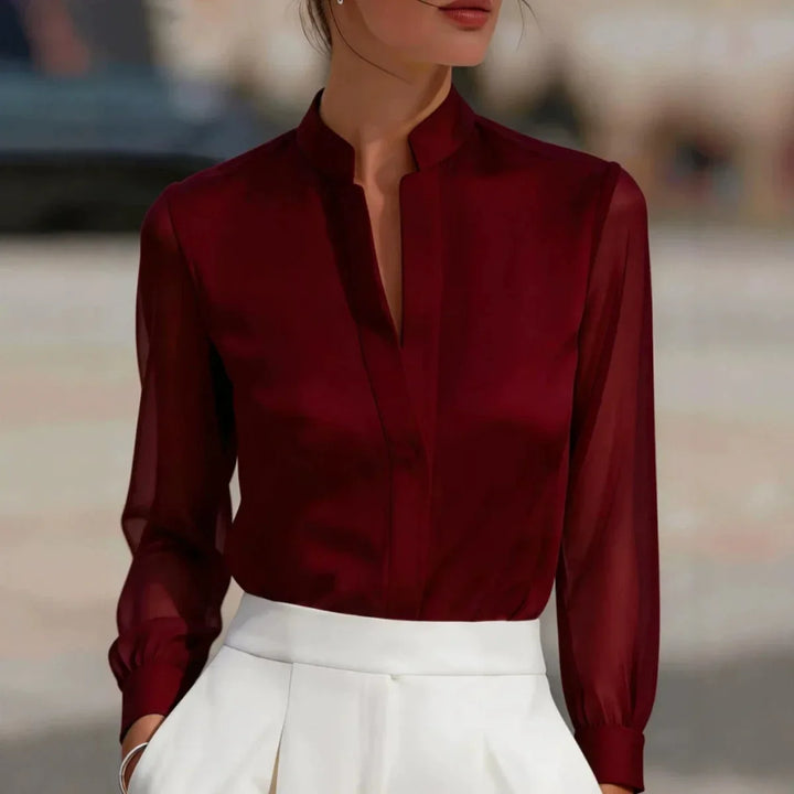 Sienna Satin Sheer Blouse