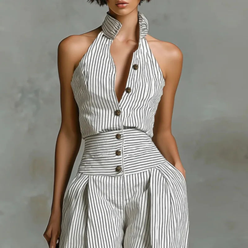 Narelle Striped Wide Leg Jumpsuit